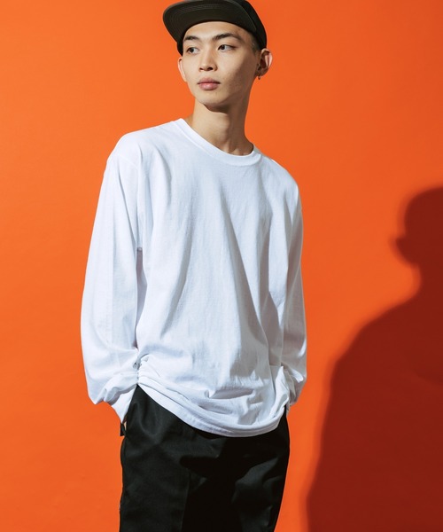 GILDAN(ギルダン)の「Gildan / ギルダン ドロップショルダークルーネックカットソー ビッグシルエット 無地 長袖Tシャツ(Tシャツ/カットソー・メンズ・ホワイト/ライトブルー/ブラック/ダークブラウン/ネイビー/グレー/オリーブ/イエロー/チャコール/オレンジ/アッシュグレー・S/L/2XL/XL/3XL/M)」の13枚目の写真