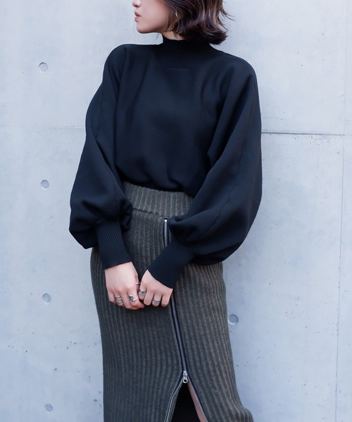 SPIRALGIRL(スパイラルガール)の「pitamochi knit(ニット/セーター・レディース・ブラック/ベージュ/オフホワイト/グリーン・FREE)」の12枚目の写真