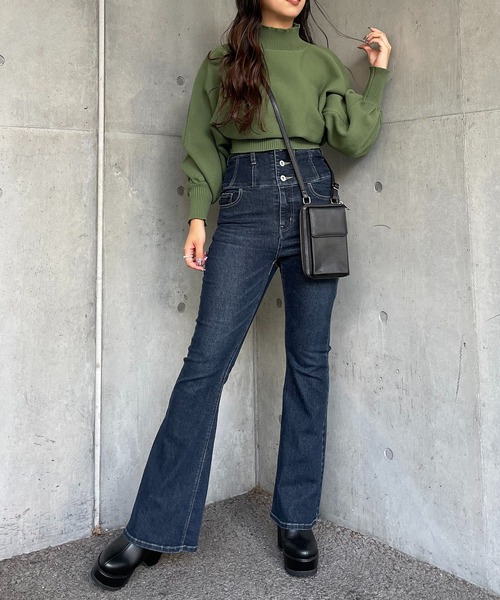 SPIRALGIRL(スパイラルガール)の「pitamochi knit(ニット/セーター・レディース・ブラック/ベージュ/オフホワイト/グリーン・FREE)」の11枚目の写真