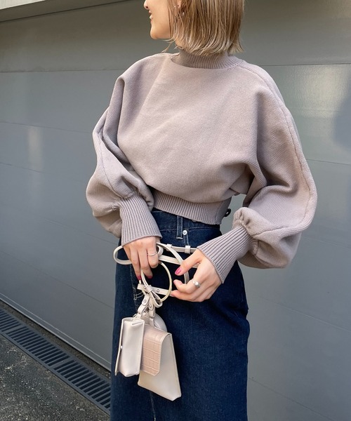 SPIRALGIRL(スパイラルガール)の「pitamochi knit(ニット/セーター・レディース・ブラック/ベージュ/オフホワイト/グリーン・FREE)」の9枚目の写真
