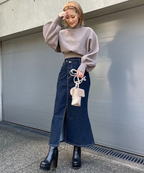SPIRALGIRL(スパイラルガール)の「pitamochi knit(ニット/セーター・レディース・ブラック/ベージュ/オフホワイト/グリーン・FREE)」の10枚目の写真