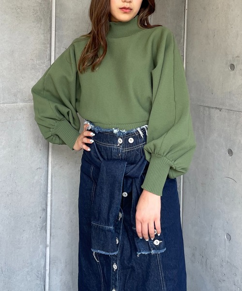SPIRALGIRL(スパイラルガール)の「pitamochi knit(ニット/セーター・レディース・ブラック/ベージュ/オフホワイト/グリーン・FREE)」の22枚目の写真