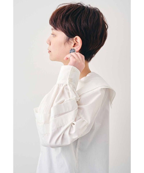 MEDE19F(メデジュウキュウ)の「MEDE19F ピューリタンカラーシャツ(シャツ/ブラウス・レディース・ホワイト/ブラック・MEDIUM/LARGE/X-LARGE/XX-LARGE)」の14枚目の写真