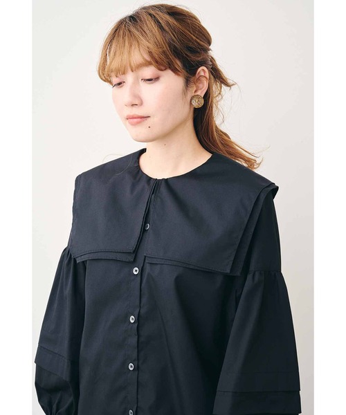 MEDE19F(メデジュウキュウ)の「MEDE19F ピューリタンカラーシャツ(シャツ/ブラウス・レディース・ホワイト/ブラック・MEDIUM/LARGE/X-LARGE/XX-LARGE)」の15枚目の写真