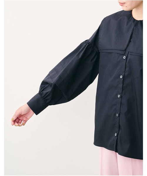 MEDE19F(メデジュウキュウ)の「MEDE19F ピューリタンカラーシャツ(シャツ/ブラウス・レディース・ホワイト/ブラック・MEDIUM/LARGE/X-LARGE/XX-LARGE)」の8枚目の写真