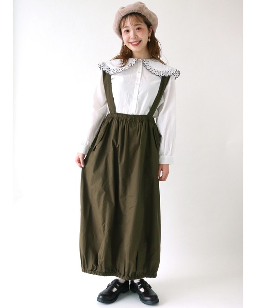 ehka sopo（エヘカソポ）の「サス付裾ゴムスカート（スカート・レディース・ブラック/ベージュ/カーキ・ﾌﾘ-）」の3枚目の写真