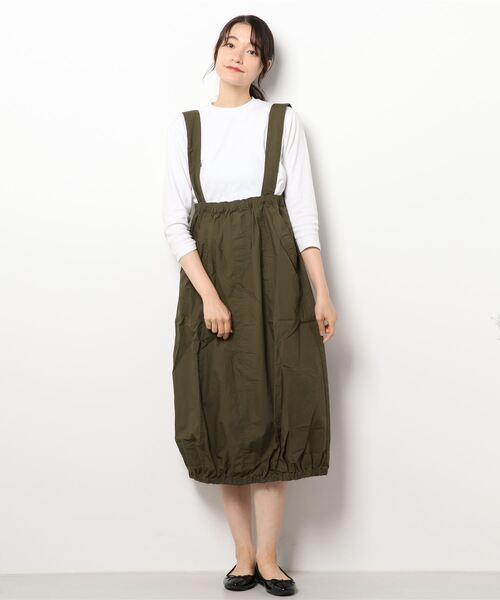 ehka sopo（エヘカソポ）の「サス付裾ゴムスカート（スカート・レディース・ブラック/ベージュ/カーキ・ﾌﾘ-）」の6枚目の写真