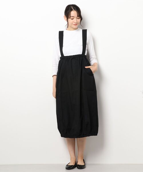 ehka sopo（エヘカソポ）の「サス付裾ゴムスカート（スカート・レディース・ブラック/ベージュ/カーキ・ﾌﾘ-）」の7枚目の写真