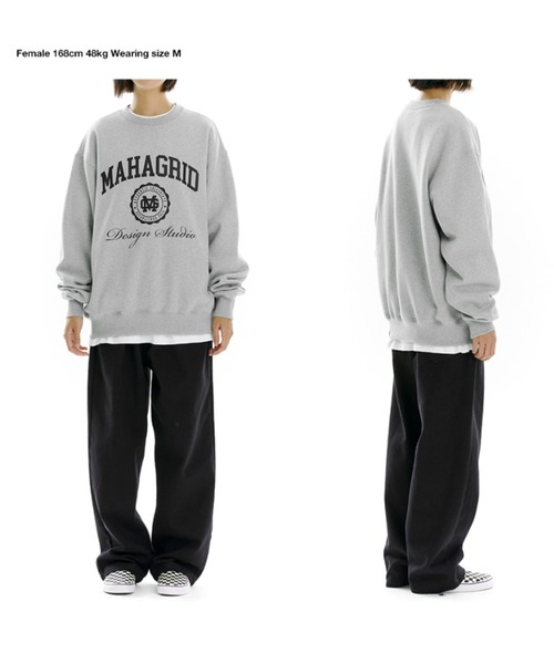 MAHAGRID（マハグリッド）の「『mahagrid/マハグリッド』AUTHENTIC SWEATSHIRT/カレッジロゴ ロングスリーブスウェットシャツ（スウェット・メンズ・ブラック/ネイビー/グレー/アイボリー/ライトグレー/カーキ・M/L）」の21枚目の写真