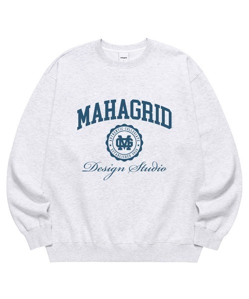 MAHAGRID（マハグリッド）の「『mahagrid/マハグリッド』AUTHENTIC SWEATSHIRT/カレッジロゴ ロングスリーブスウェットシャツ（スウェット・メンズ・ブラック/ネイビー/グレー/アイボリー/ライトグレー/カーキ・M/L）」の8枚目の写真