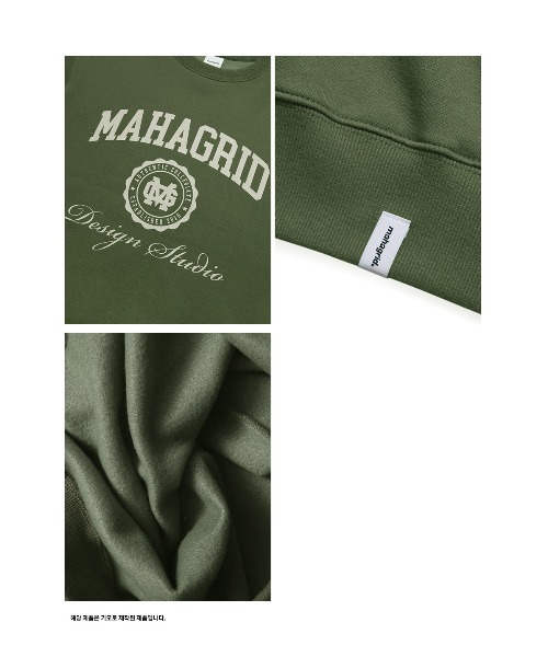 MAHAGRID（マハグリッド）の「『mahagrid/マハグリッド』AUTHENTIC SWEATSHIRT/カレッジロゴ ロングスリーブスウェットシャツ（スウェット・メンズ・ブラック/ネイビー/グレー/アイボリー/ライトグレー/カーキ・M/L）」の9枚目の写真