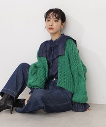 NATURAL BEAUTY BASIC | スクエアカラーブラウス 　インディゴ(シャツ/ブラウス)