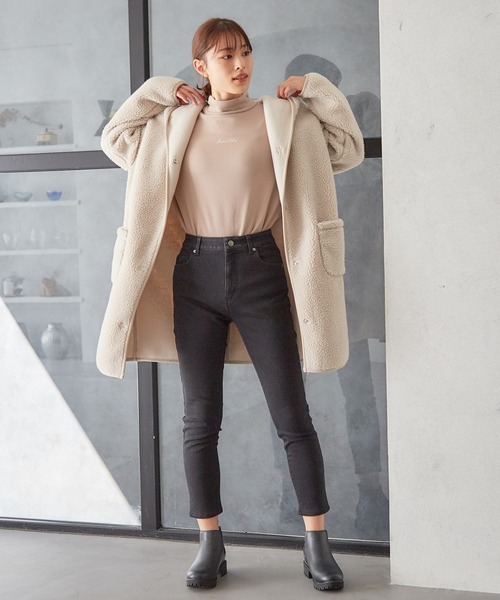 Honeys（ハニーズ）の「暖デニムスキニー６４丈（デニムパンツ・レディース・インディゴブルー/ブラック・LL/S/L/M/SS）」の3枚目の写真