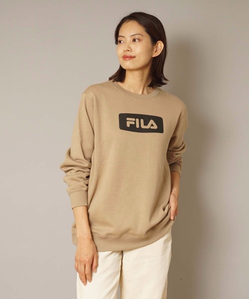 FILA(フィラ)の「【FILA / フィラ】レディースフロントボックスロゴスウェット / トレーナー(スウェット・レディース・ブラック/ベージュ/ネイビー・MEDIUM/LARGE/X-LARGE)」の3枚目の写真