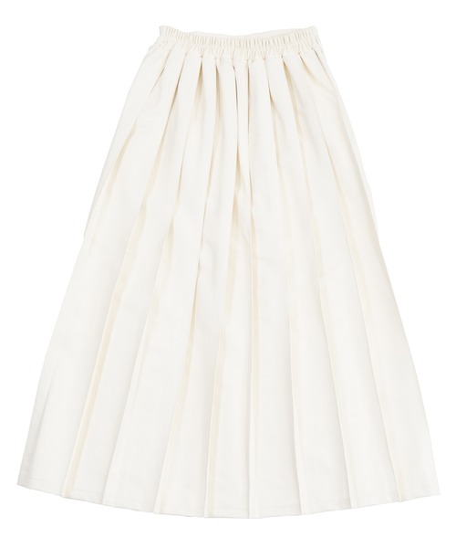 PUNYUS（プニュズ）の「フェイクレザープリーツロングスカート（スカート・レディース・オフホワイト/ブラック/ダークオレンジ・3/1/4/2）」の8枚目の写真