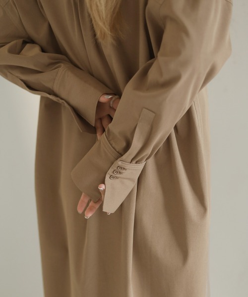 Bab(バブ)の「パイピングシャツワンピース(シャツワンピース・レディース・ブラウン/ブラック/ベージュ・M)」の14枚目の写真