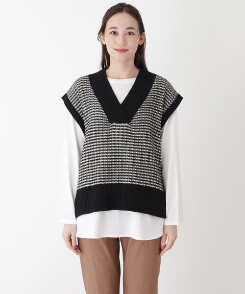 SHOO・LA・RUE（シューラルー）の「◆【2点セット】ニットベスト+ロンT（その他トップス・レディース・アイボリー/ブラウン系その他/ブラック系3/ピンク系・02/03/04）」の11枚目の写真