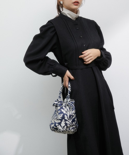 vis-`a-vis(ビサビ)の「【WEB限定】ピンタックベスト付きフレアーワンピース&タートルネック《3SETアイテム》(ワンピース・レディース・ブラック/ブラウン系その他3/グリーン系その他・M/S)」の2枚目の写真