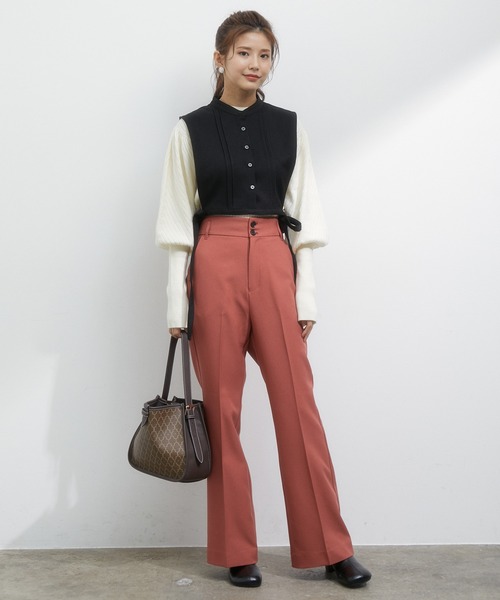 vis-`a-vis(ビサビ)の「【WEB限定】ピンタックベスト付きフレアーワンピース&タートルネック《3SETアイテム》(ワンピース・レディース・ブラック/ブラウン系その他3/グリーン系その他・M/S)」の11枚目の写真