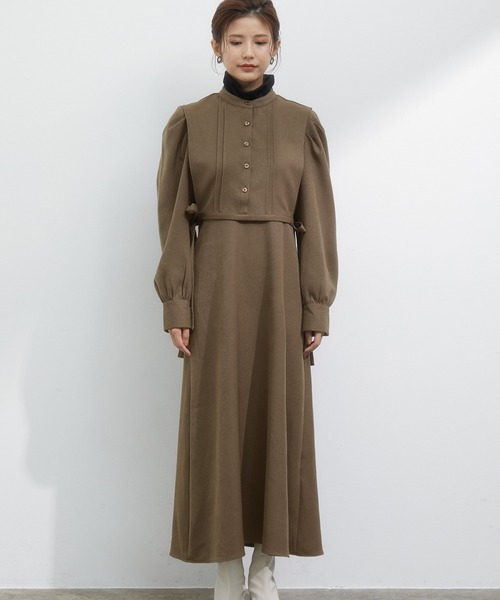 vis-`a-vis(ビサビ)の「【WEB限定】ピンタックベスト付きフレアーワンピース&タートルネック《3SETアイテム》(ワンピース・レディース・ブラック/ブラウン系その他3/グリーン系その他・M/S)」の5枚目の写真