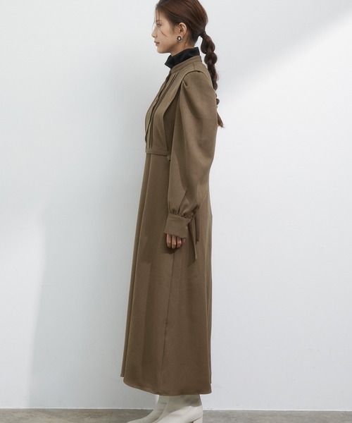 vis-`a-vis(ビサビ)の「【WEB限定】ピンタックベスト付きフレアーワンピース&タートルネック《3SETアイテム》(ワンピース・レディース・ブラック/ブラウン系その他3/グリーン系その他・M/S)」の15枚目の写真