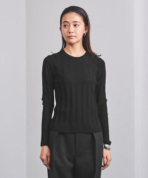 Gunn Johansson（グンヨハンソン）の「＜Gunn Johansson（グン ヨハンソン）＞リブ クルーネック ニット（ニット/セーター・レディース・ブラック/ロイヤルブルー・FREE）」の3枚目の写真