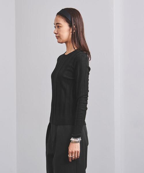 Gunn Johansson（グンヨハンソン）の「＜Gunn Johansson（グン ヨハンソン）＞リブ クルーネック ニット（ニット/セーター・レディース・ブラック/ロイヤルブルー・FREE）」の4枚目の写真