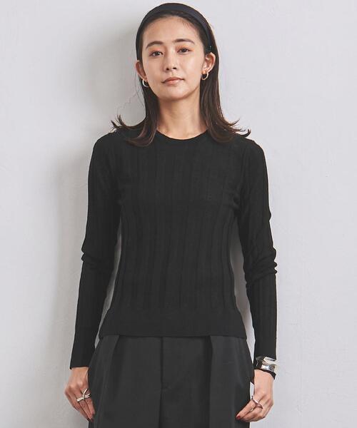 Gunn Johansson（グンヨハンソン）の「＜Gunn Johansson（グン ヨハンソン）＞リブ クルーネック ニット（ニット/セーター・レディース・ブラック/ロイヤルブルー・FREE）」の6枚目の写真