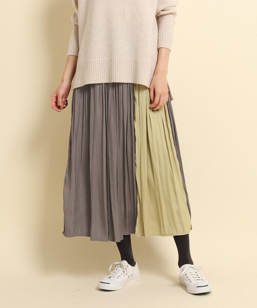 【XS~Lサイズあり・ウエストゴム・洗える】バイカラーギャザースカート 【XS~Lサイズあり・ウエストゴム・洗える】バイカラーギャザースカート