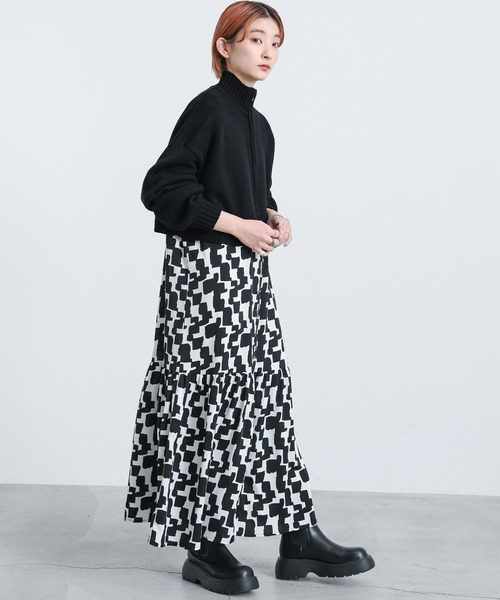 select MOCA(セレクトモカ)の「2022 SS ハーフジップショートニットプルオーバー(Tシャツ/カットソー・レディース・ブラック/ライトグリーン/アイボリー・FREE)」の18枚目の写真