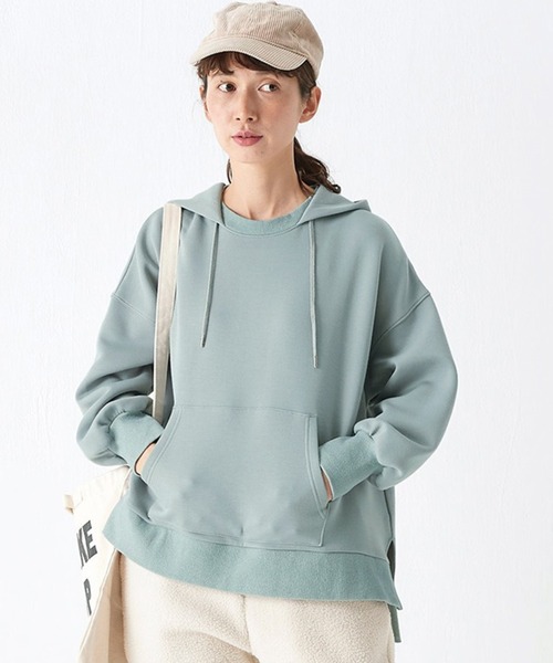 Sunny clouds(サニークラウズ)の「サニークラウズ 裏ごしパーカー(パーカー・レディース・ブラック/グレイッシュブルー・XX-LARGE/LARGE/MEDIUM/X-LARGE)」の2枚目の写真