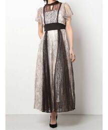 MERCURYDUO | レースプリーツスイッチングドレス(ワンピース)