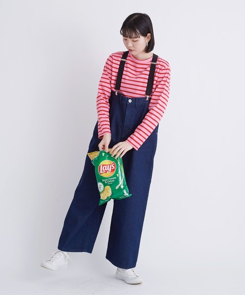 I am I in fact...（アイアムアイインファクト）の「12.5oz  PAPA denim suspender pants（デニムパンツ・レディース・ネイビー/サックスブルー・FREE）」の19枚目の写真