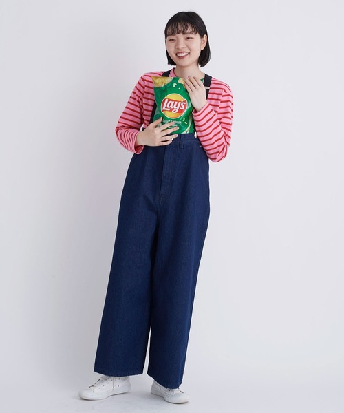 I am I in fact...（アイアムアイインファクト）の「12.5oz  PAPA denim suspender pants（デニムパンツ・レディース・ネイビー/サックスブルー・FREE）」の20枚目の写真