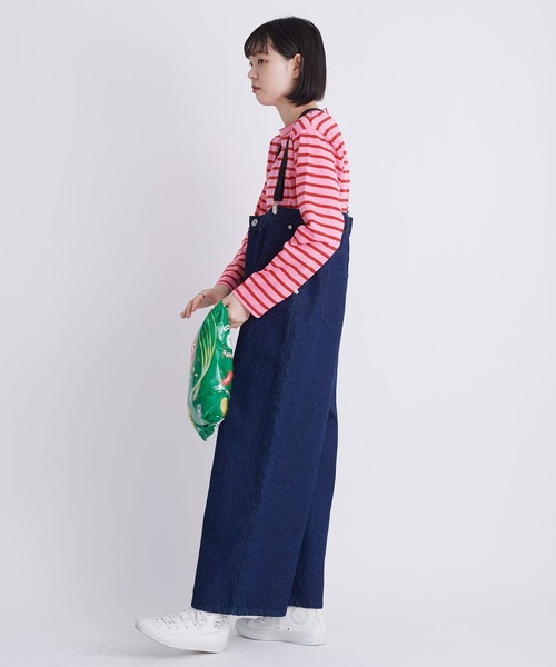 I am I in fact...（アイアムアイインファクト）の「12.5oz  PAPA denim suspender pants（デニムパンツ・レディース・ネイビー/サックスブルー・FREE）」の21枚目の写真