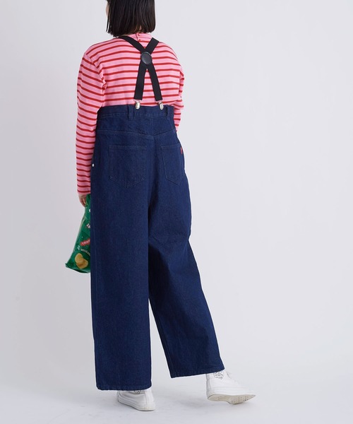 I am I in fact...（アイアムアイインファクト）の「12.5oz  PAPA denim suspender pants（デニムパンツ・レディース・ネイビー/サックスブルー・FREE）」の16枚目の写真