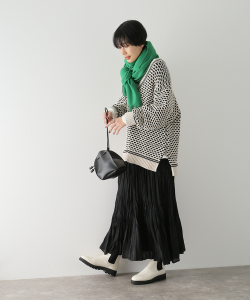 Simplicite（サンプリシテ）の「《追加》カシミアコンストール◆（マフラー・レディース・チャコールグレー/ブラウン/ブルー/グリーン・FREE）」の17枚目の写真