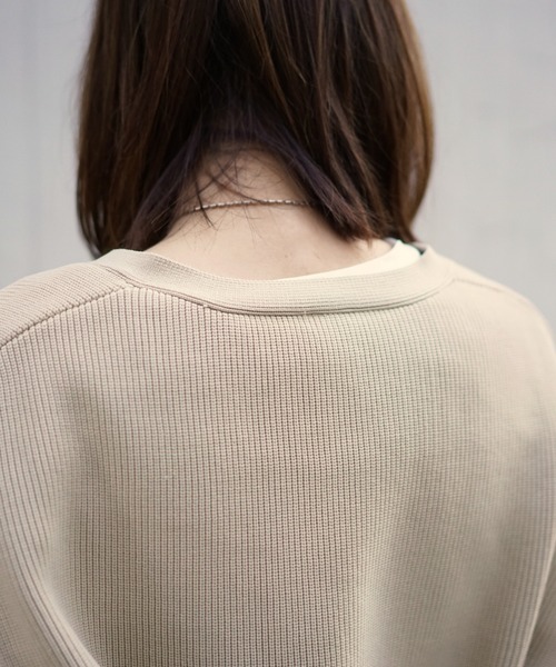 DROIT BELLO（ドロイトベロ）の「DROIT BELLO（ドロイトベロ）リブカーデ（カーディガン/ボレロ・レディース・ベージュ/ネイビー/イエロー・FREE）」の4枚目の写真