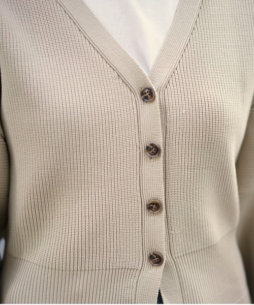 DROIT BELLO（ドロイトベロ）の「DROIT BELLO（ドロイトベロ）リブカーデ（カーディガン/ボレロ・レディース・ベージュ/ネイビー/イエロー・FREE）」の12枚目の写真