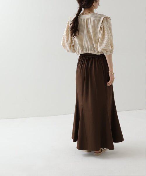 RAY CASSIN（レイカズン）の「ギンガムショート丈ボリュームブラウス（シャツ/ブラウス・レディース・ベージュ/グレー/ブラック・FREE）」の16枚目の写真