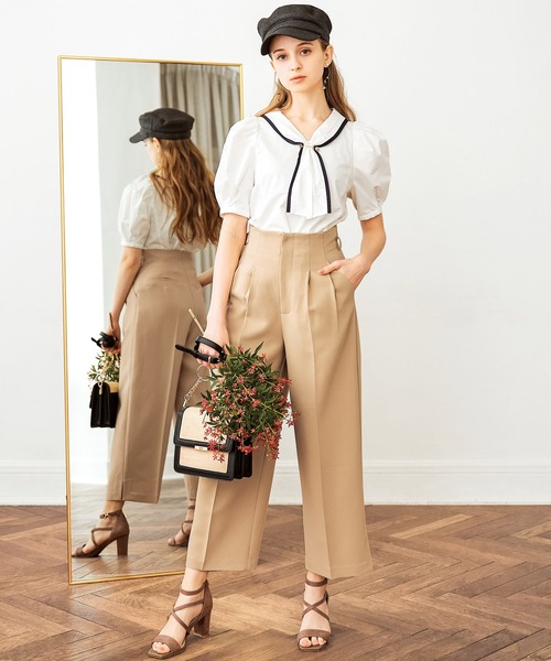 NOELA（ノエラ）の「リネンタッチストレートパンツ（その他パンツ・レディース・オレンジ/イエロー/ベージュ・S/M）」の2枚目の写真