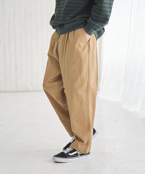 coen（コーエン）の「2タックチノワイドイージーパンツ（チノパンツ・メンズ・ダークグレー/ベージュ・LARGE/SMALL/MEDIUM/X-LARGE）」の3枚目の写真