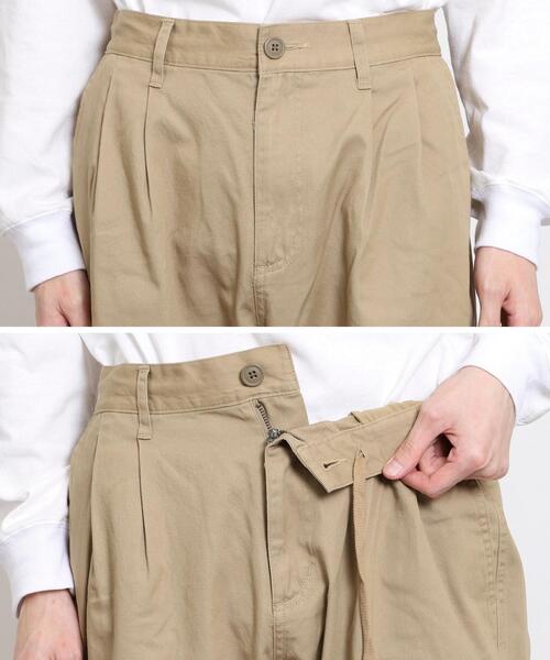 coen（コーエン）の「2タックチノワイドイージーパンツ（チノパンツ・メンズ・ダークグレー/ベージュ・LARGE/SMALL/MEDIUM/X-LARGE）」の15枚目の写真