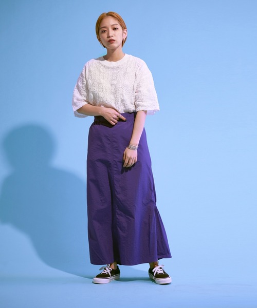 NOMINE(ノミネ)の「ワッシャーマーメイド2WAYスカート【セットアップ対応】(スカート・レディース・ブラック/パープル/オレンジ/セージグリーン/パープル系その他/グリーン/ブラック系その他・S/M)」の18枚目の写真