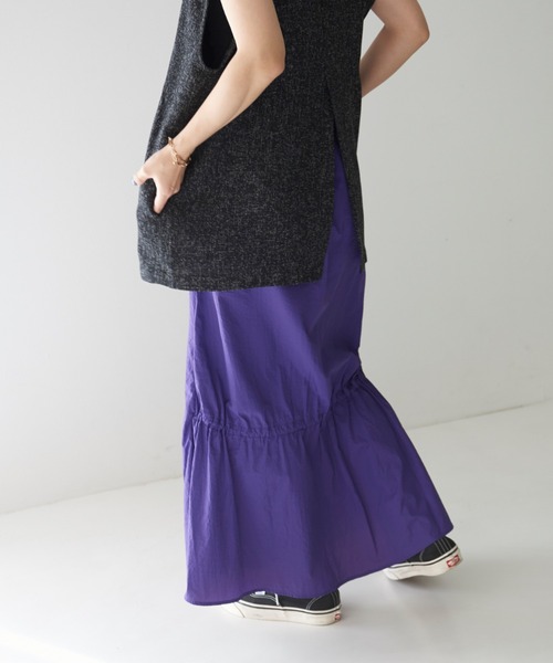 NOMINE(ノミネ)の「ワッシャーマーメイド2WAYスカート【セットアップ対応】(スカート・レディース・ブラック/パープル/オレンジ/セージグリーン/パープル系その他/グリーン/ブラック系その他・S/M)」の16枚目の写真
