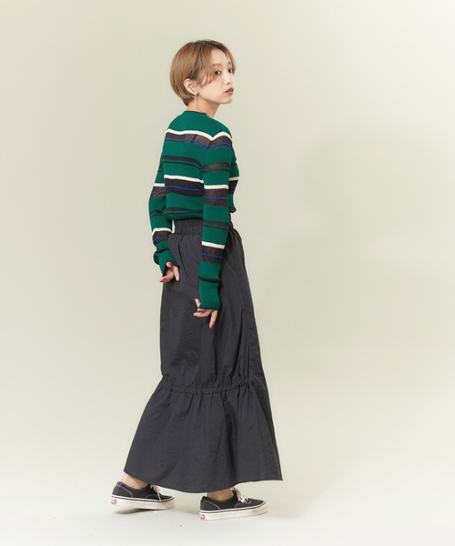 NOMINE(ノミネ)の「ワッシャーマーメイド2WAYスカート【セットアップ対応】(スカート・レディース・ブラック/パープル/オレンジ/セージグリーン/パープル系その他/グリーン/ブラック系その他・S/M)」の9枚目の写真