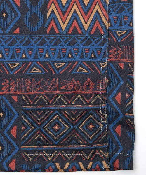 チチカカ(チチカカ)の「【ユニセックス】梨地プリント開襟シャツ(シャツ/ブラウス・メンズ・ブルー/ブラック・MEDIUM/LARGE)」の17枚目の写真