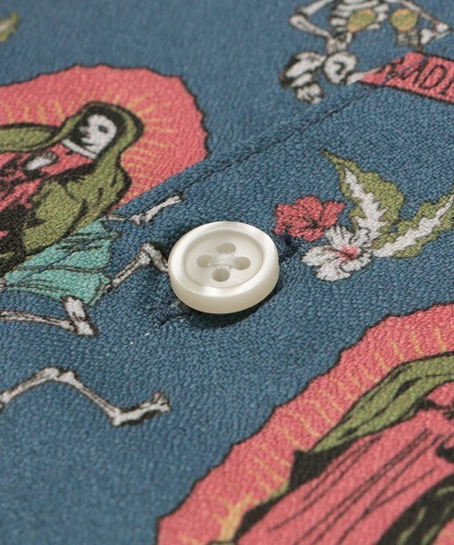 チチカカ(チチカカ)の「【ユニセックス】梨地プリント開襟シャツ(シャツ/ブラウス・メンズ・ブルー/ブラック・MEDIUM/LARGE)」の19枚目の写真