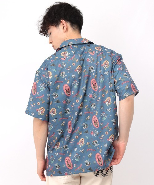 チチカカ(チチカカ)の「【ユニセックス】梨地プリント開襟シャツ(シャツ/ブラウス・メンズ・ブルー/ブラック・MEDIUM/LARGE)」の13枚目の写真