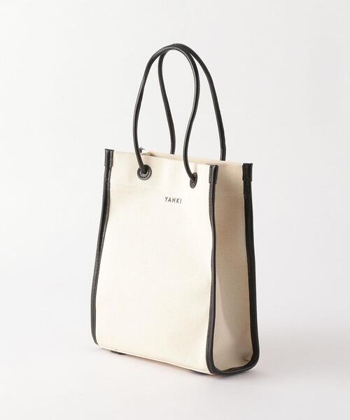 YAHKI（ヤーキ）の「＜YAHKI＞キャンバス スクエアミニ トートバッグ（トートバッグ・レディース・ブラック/ベージュ・FREE）」の3枚目の写真